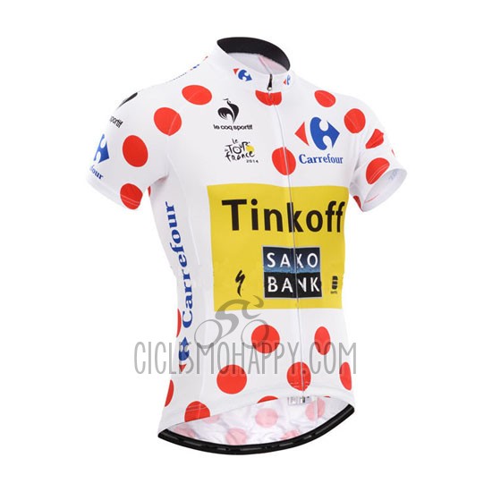 Saxobank Lider Cycling Jersey Bib Short 2014 Men Short Sleeve White and Red